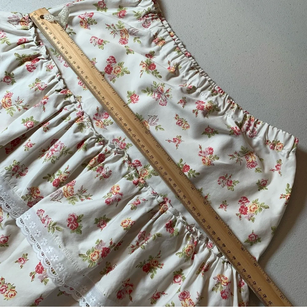 HANDMADE Ruffly Roses Mini Skirt - Picture 7 of 9